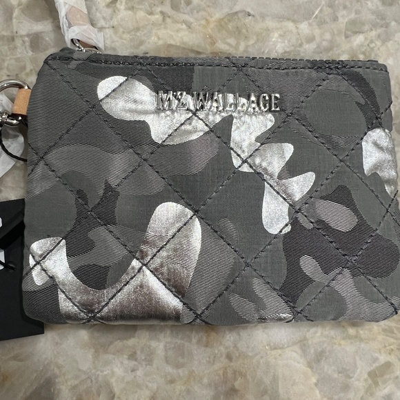 MZ Wallace Silver Metallic Flat Metro Camo Key Pouch - Picture 7 of 9